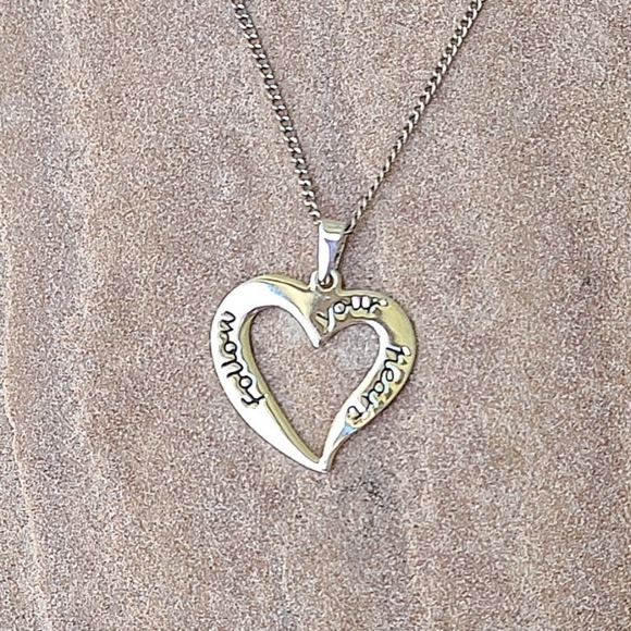 Sterling Silver Open Heart Pendant Necklace - 18” - Picture 2 of 6